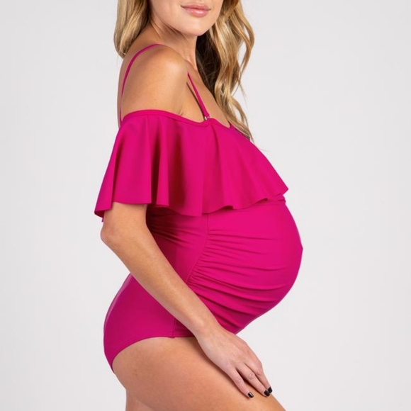 NWT Pink Blush Maternity Swim - Picture 3 of 9
